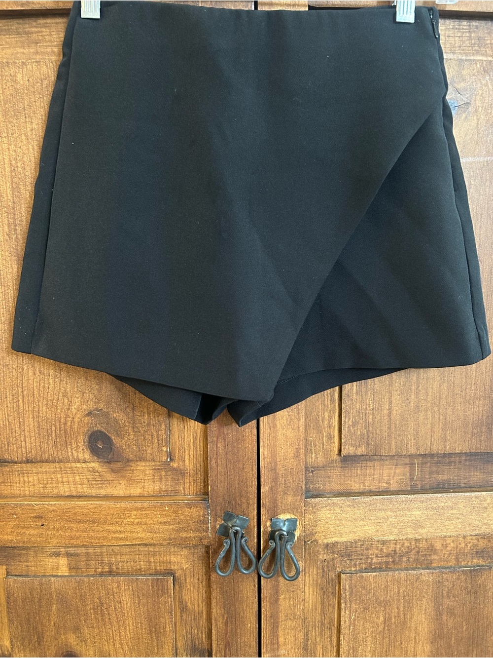 Princess Polly Black Wrap-Front Skort